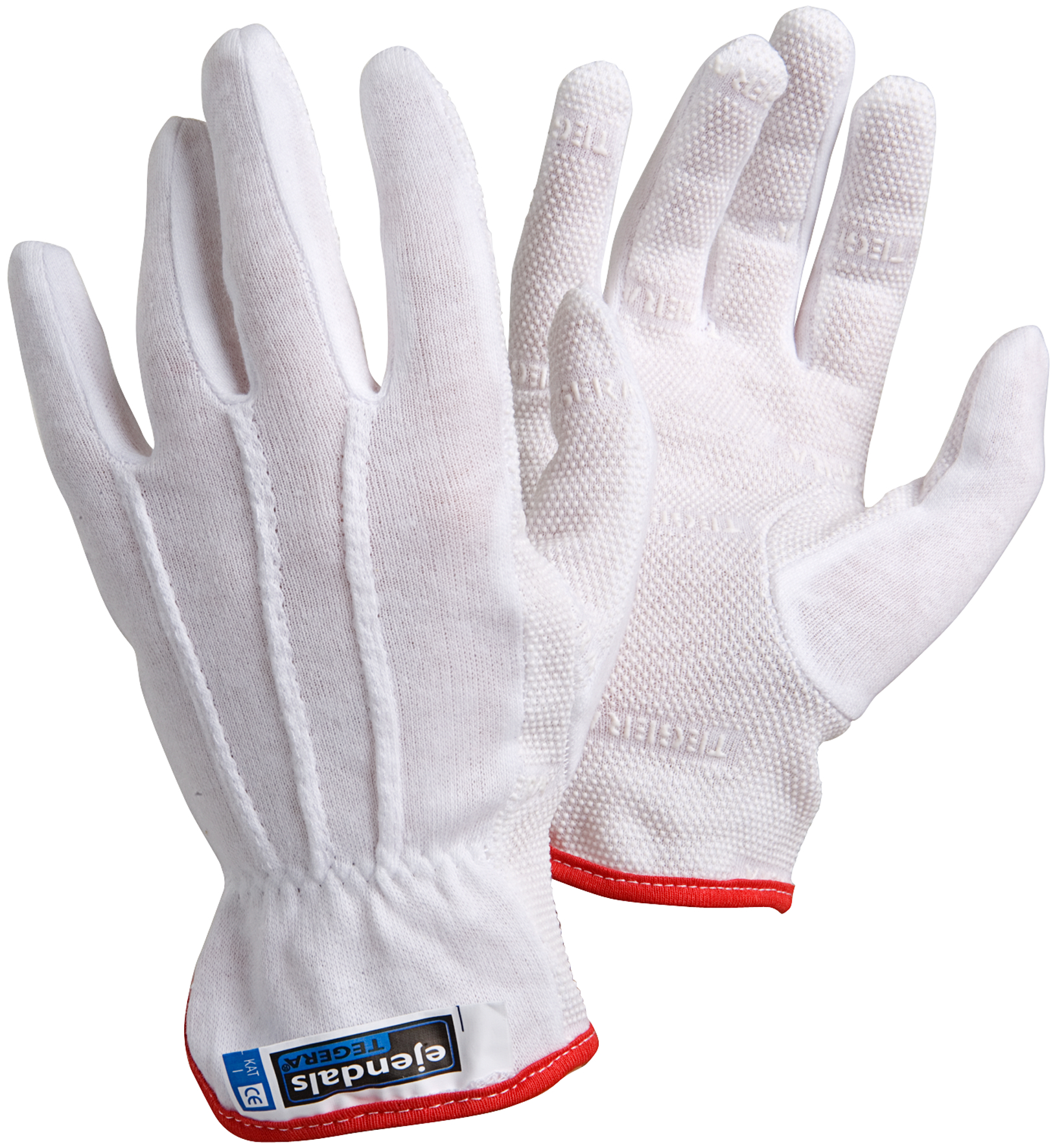 Cotton gloves 9, with Vinyl nubs