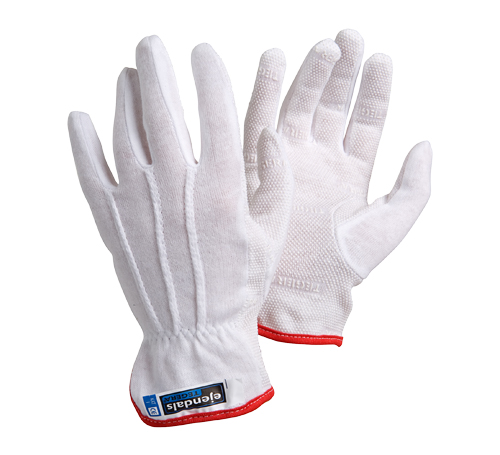 Cotton gloves 9, with Vinyl nubs
