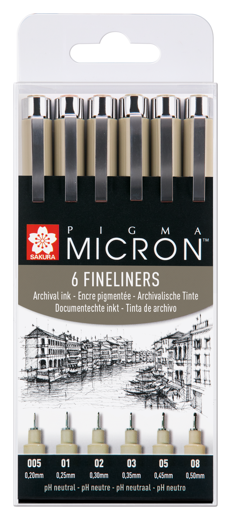 SAKURA Pigma Micron - 6er-Set schwarz