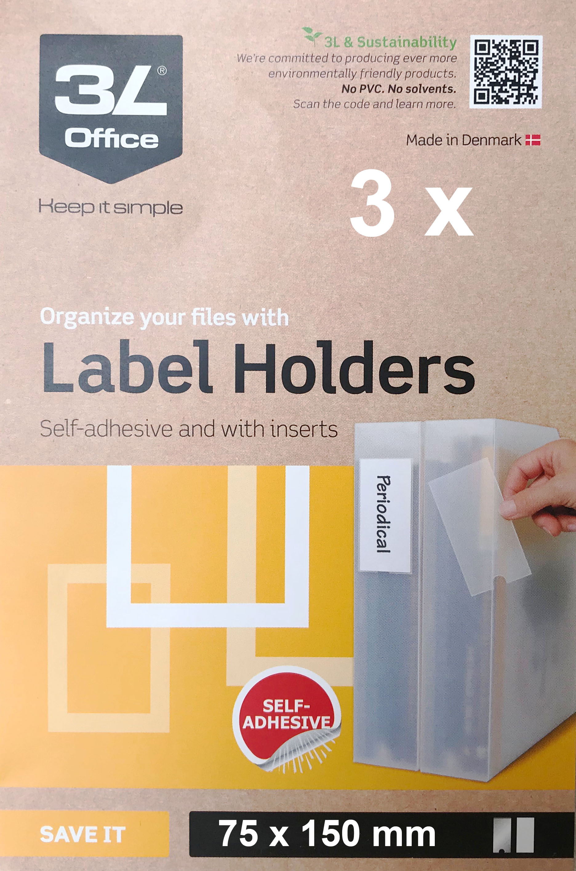 3L Label holders - 75 x 150 mm